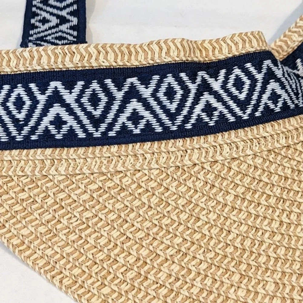 Sea & Grass Packable Straw Visor Womens One Size Beach Vacation Travel Cruise